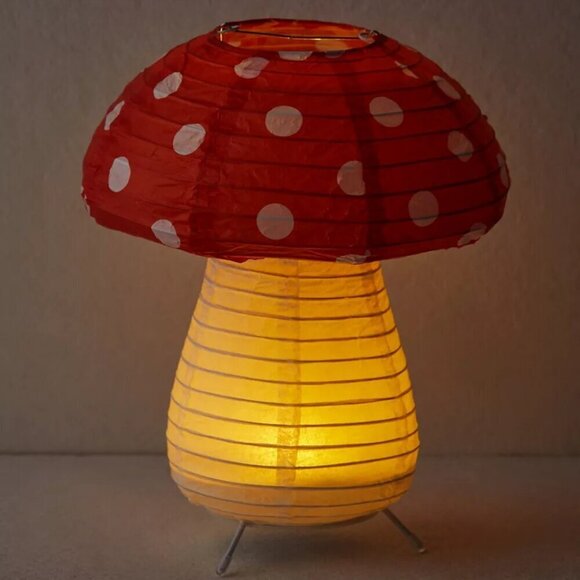 NWT Urban Outfitters LED Paper Mushroom Lantern Light - Picture 3 of 6